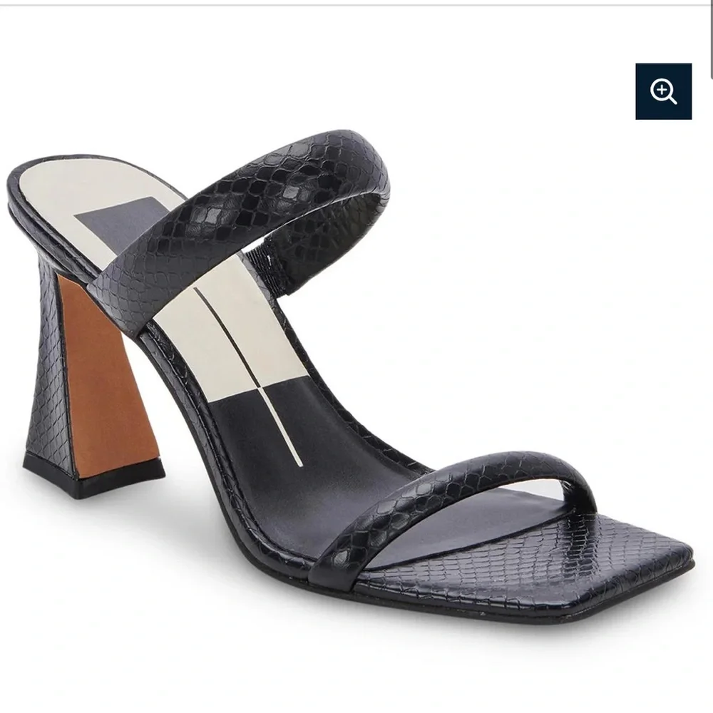 Dolce Vita Novah Heels Black Embossed Stella - Picture 2 of 6